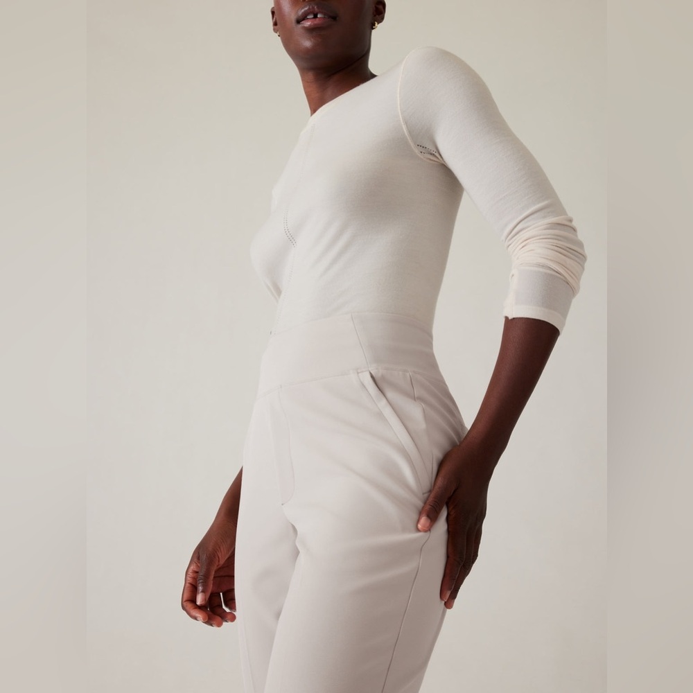 Athleta High-Rise Cropped Straight Pants in Light Beige - Picture 7 of 16